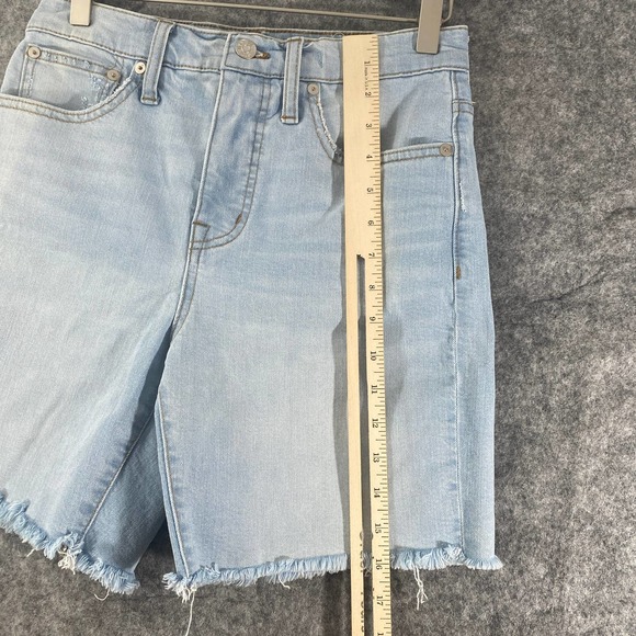 Madewell Denim Shorts 25 Light Blue High Rise Mid Length Jean Cutoff Adeline - Picture 8 of 13